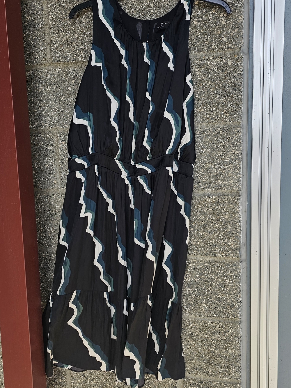 Lane Bryant Navy and Teal Patterned Dress